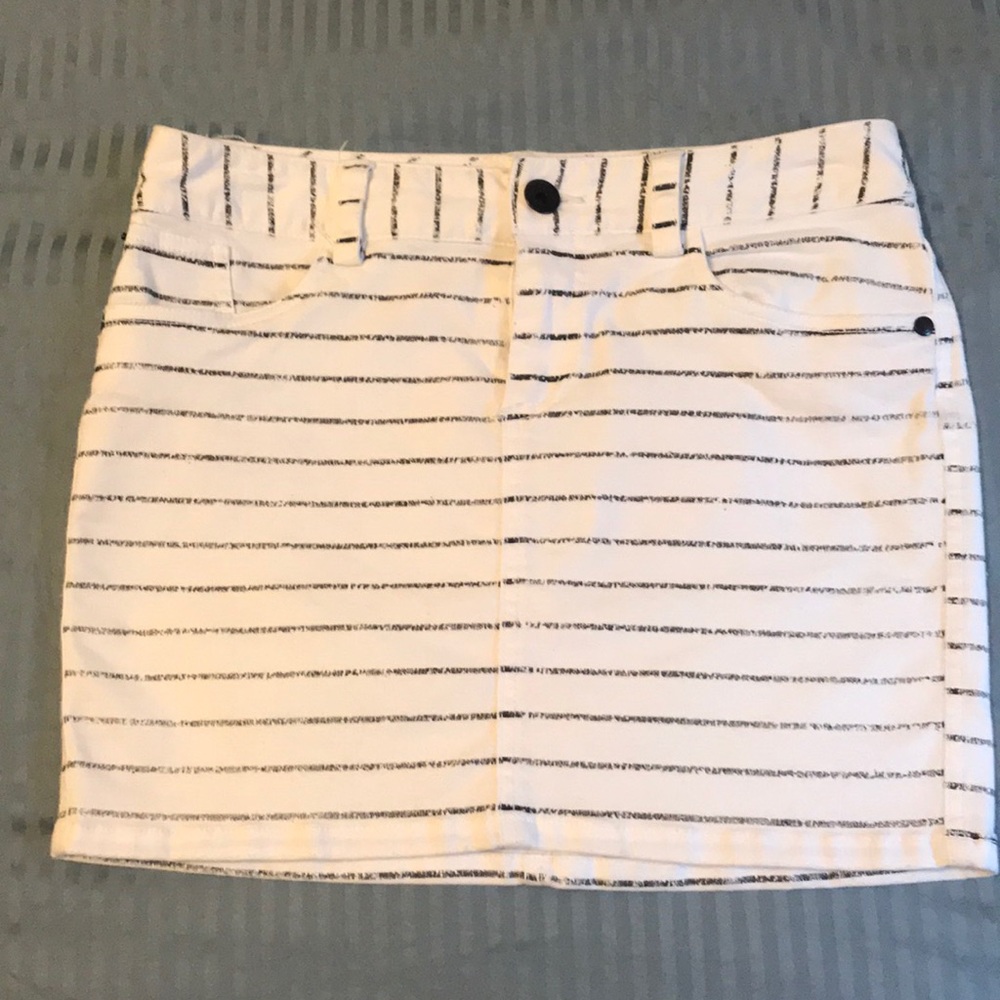 Striped Denim Mini Skirt